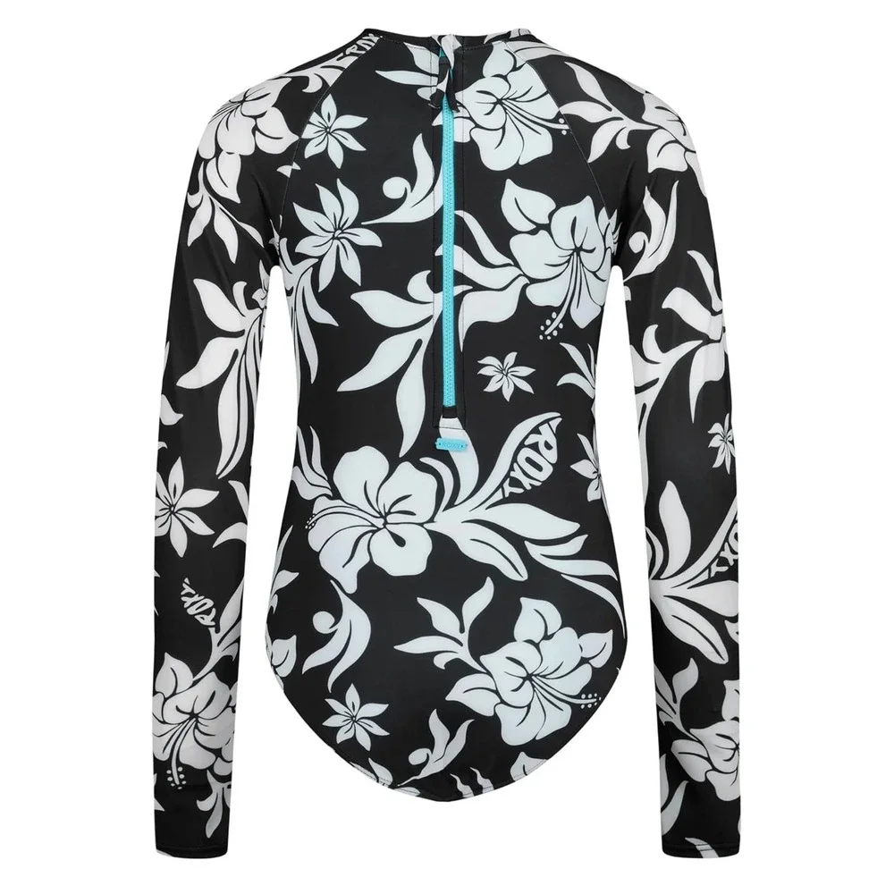 NWT Roxy Girls Long Sleeve One Piece Rashguard Swimsuit UPF 50+ Floral - 16
